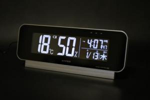 9色カラーデジタル電波時計・温湿度計【2232-s1076】