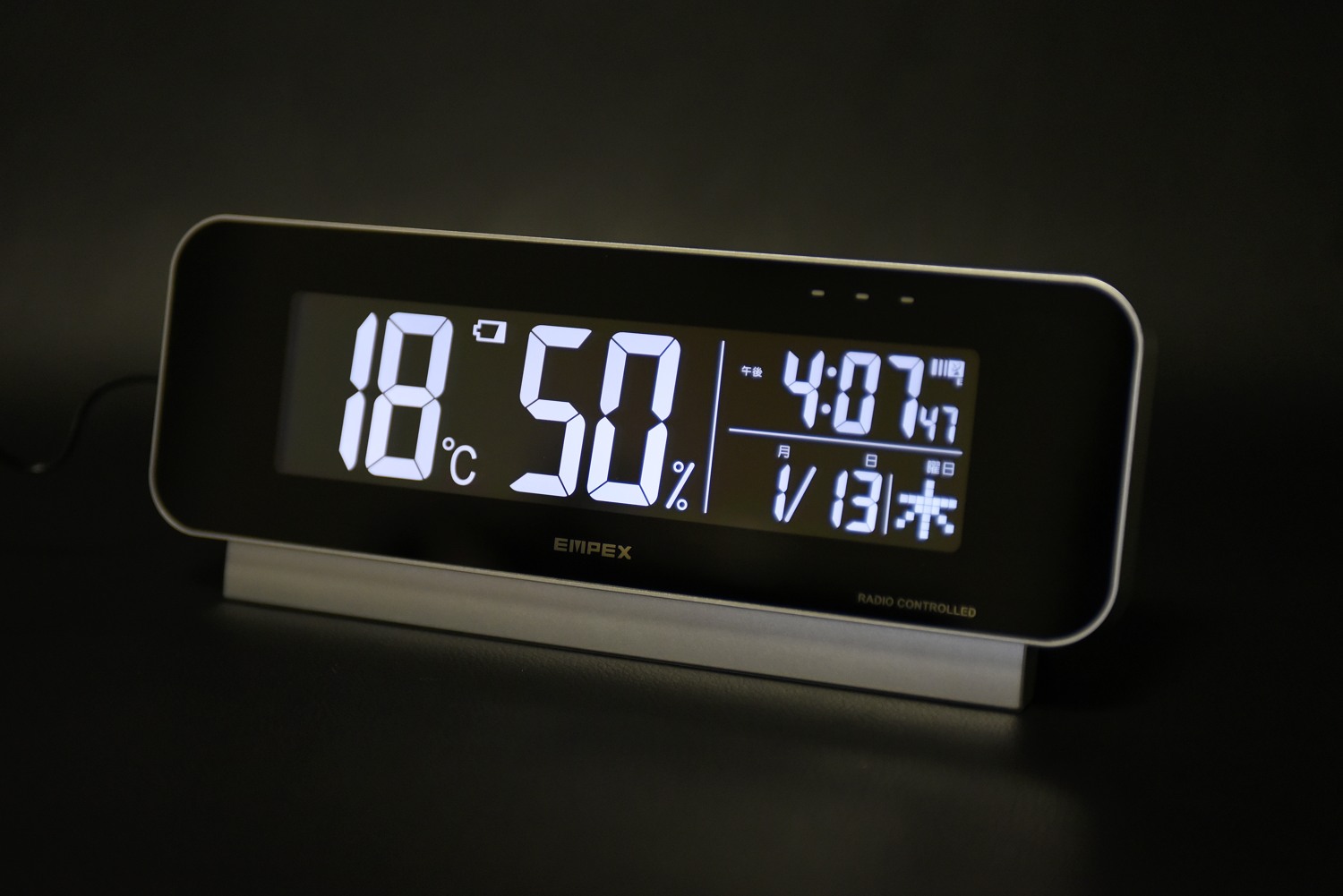 9色カラーデジタル電波時計・温湿度計